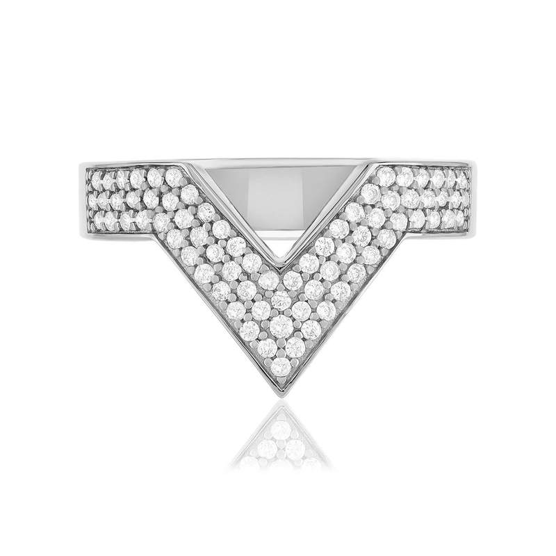 Bague argent 925 zirconias - vue 3