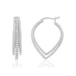 Créoles argent 925 zirconias 23 mm - vue 1