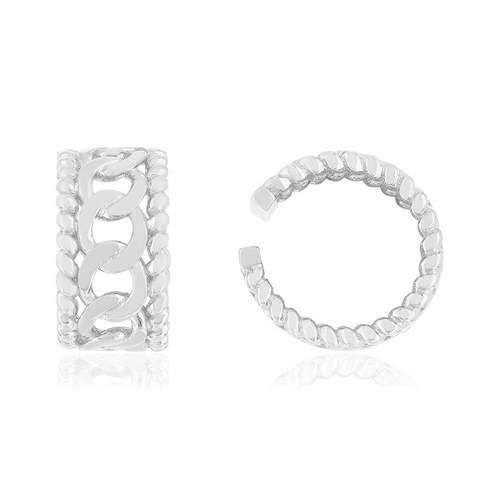 Clip d'oreille earcuff argent 925 style chainage vendu à l'unité