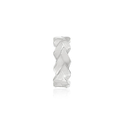 Clip d'oreille earcuff argent 925, effet tressé - vue 1