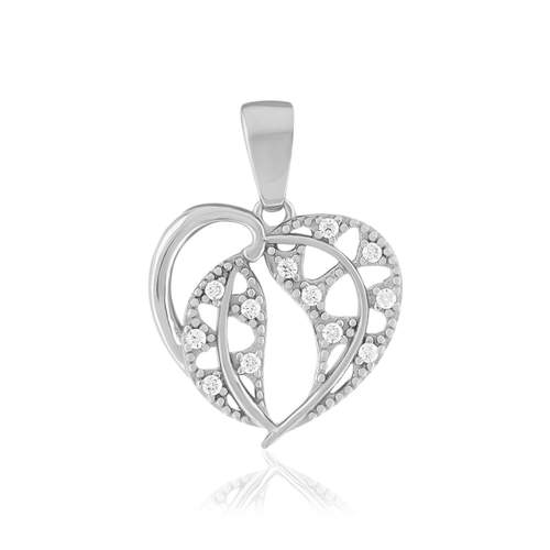 Pendentif argent 925 coeur zirconias