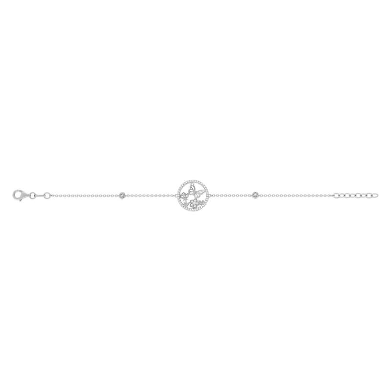 Bracelet argent 925 papillon zirconias 18cm - vue 2