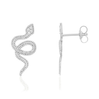 Boucles d'oreilles argent 925 serpents zirconias