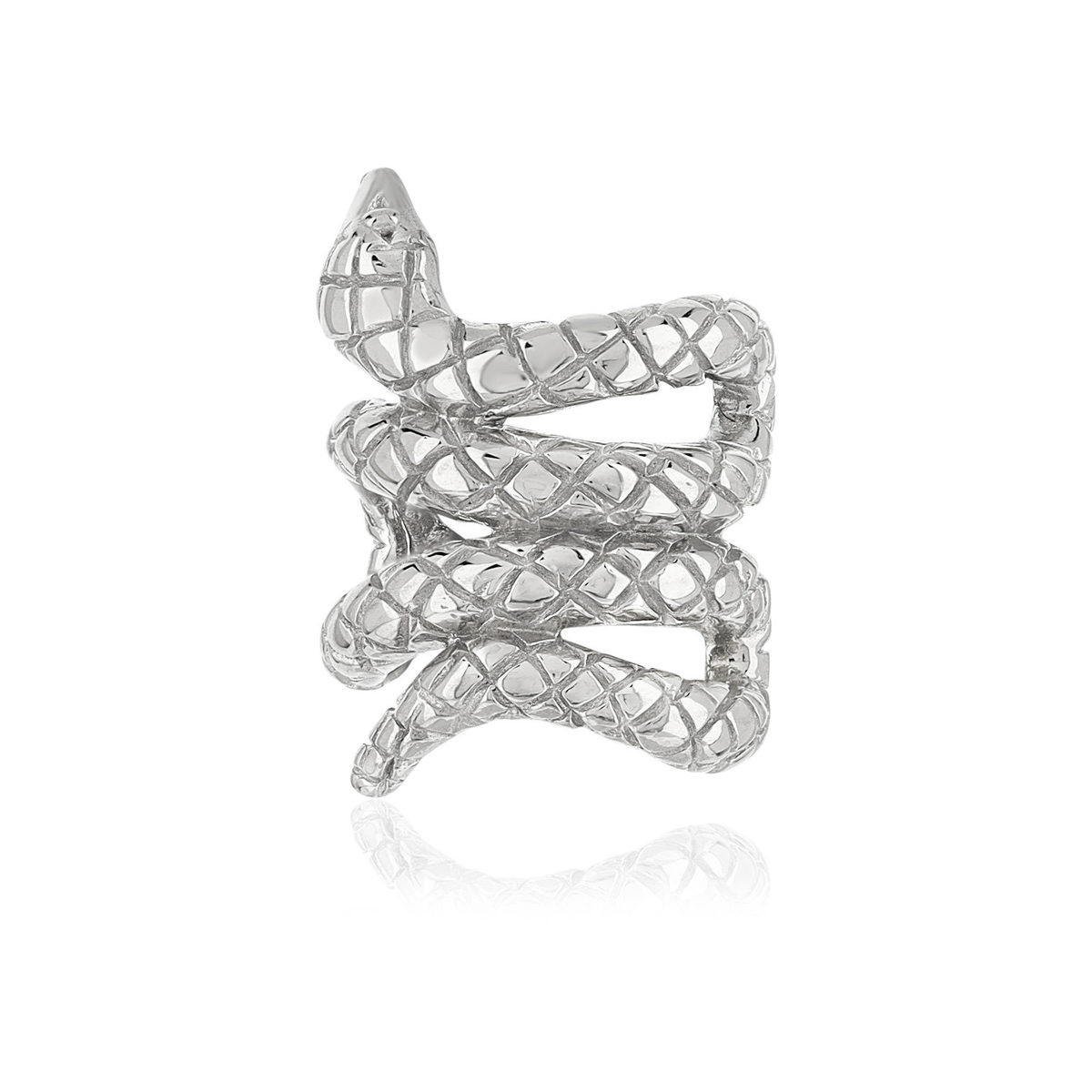 925 sterling silver snake motif ear clip sold individually - worn view 1