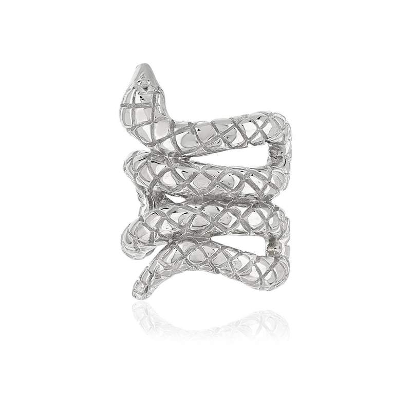 Clip d'oreille argent 925 motif serpent vendu à l'unité - vue porté 1