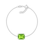 Bracelet argent 925 cristal vert 18cm - vue 1