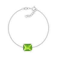 Bracelet argent 925 zirconia vert 18cm