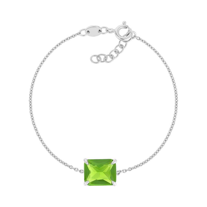 Armband van 925 zilver met groene kristallen, 18 cm - afbeelding 1