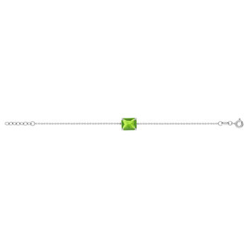 Bracelet argent 925 cristal vert 18cm