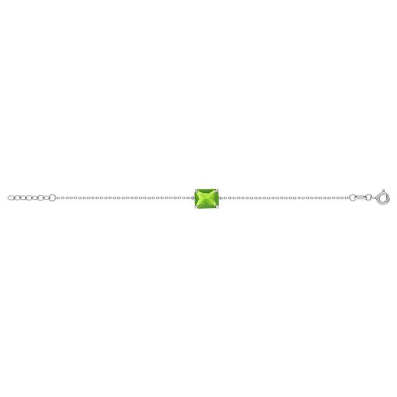 Armband van 925 zilver met groene kristallen, 18 cm - afbeelding 2