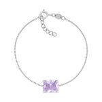 Bracelet argent 925 zirconia violet 18cm - vue 1