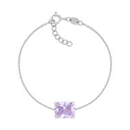 Bracelet argent 925 zirconia violet 18cm