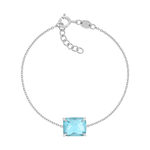 Bracelet argent 925 cristal bleu 18cm - vue 1