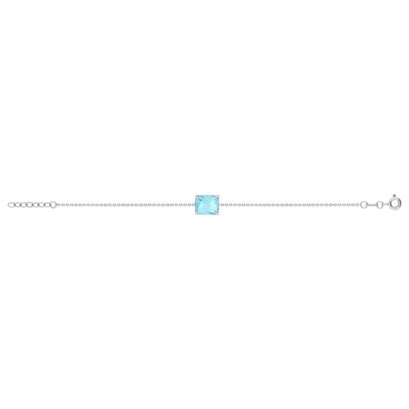 Bracelet argent 925 cristal bleu 18cm - vue 2