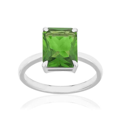 Bague argent 925 cristal vert