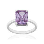 Bague argent 925 zirconia violet - vue 1