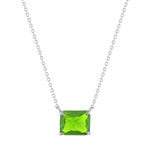 Collier argent 925 cristal vert 45cm - vue 1