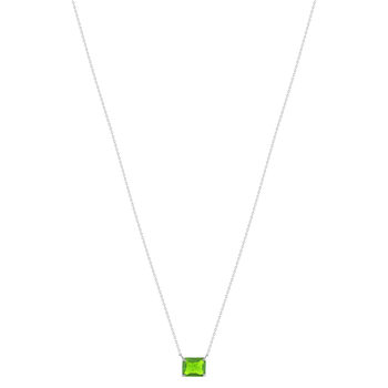 Collier argent 925 cristal vert 45cm
