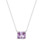 Collier argent 925 zirconia violet 45cm - vue 1