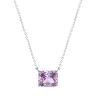 Collier argent 925 zirconia violet 45cm