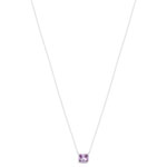 Collier argent 925 zirconia violet 45cm - vue 2