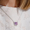 Collier argent 925 zirconia violet 45cm - vue Vporté 2