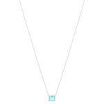 Collier argent 925 cristal bleu 45cm - vue 2