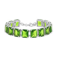 Bracelet argent 925 cristal vert 19cm