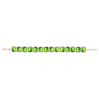 Bracelet argent 925 cristal vert 19cm