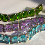 Bracelet argent 925 cristal vert 19cm - vue D1