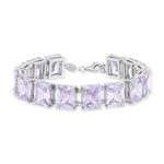 Bracelet argent 925 zirconias violets 19cm - vue 1