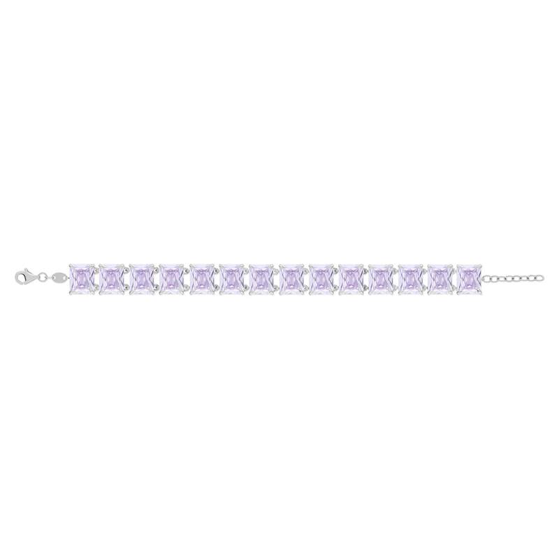 Bracelet argent 925 zirconias violets 19cm - vue 2