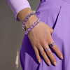 Bracelet argent 925 zirconias violets 19cm - vue Vporté 1