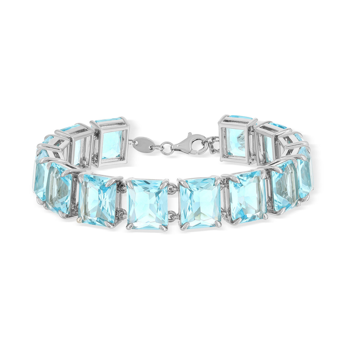 Bracelet argent 925 cristal bleu 19cm