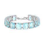 Bracelet argent 925 cristal bleu 19cm - vue 1