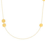 Collier or 375 jaune motif nids d'abeilles 60cm - vue 1