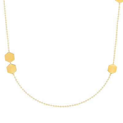 Collier or 375 jaune motif nids d'abeilles 60cm