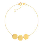 Bracelet or 375 jaune motif nids d'abeilles 19cm - vue 1