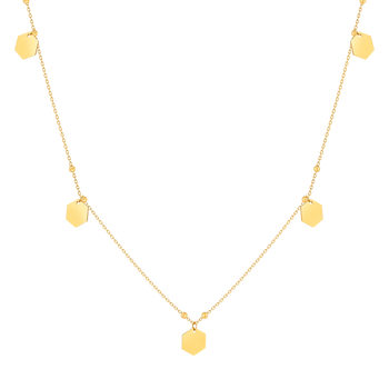 Honeycomb motif necklace 375 yellow gold 45cm