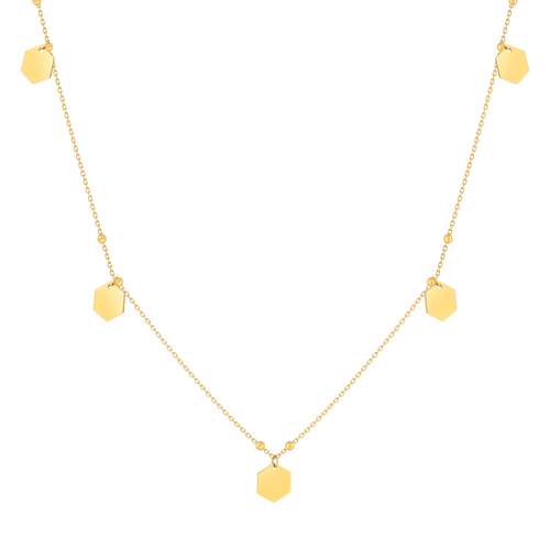 Collier or 375 jaune motif nids d'abeilles 45cm