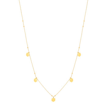 Honeycomb motif necklace 375 yellow gold 45cm