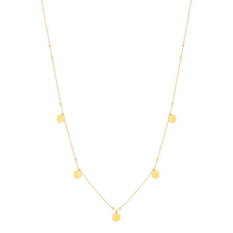 Collier or 375 jaune motif nids d'abeilles 45cm - vue 2