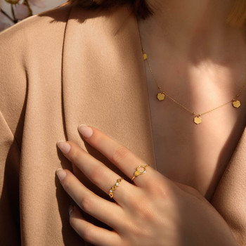 Honeycomb motif necklace 375 yellow gold 45cm