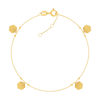 Bracelet or 375 jaune motif nids d'abeilles 19cm - vue V1
