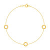 Bracelet or 375 jaune motif nids d'abeilles 18cm - vue V1