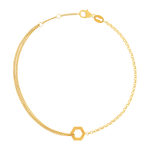 Bracelet or 375 jaune motif nids d'abeilles 19cm - vue 1