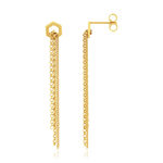 Boucles d'oreilles pendantes or 375 jaune motif nids d'abeilles - vue 1