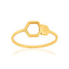 Bague or 375 jaune motif nids d'abeilles - vue V1