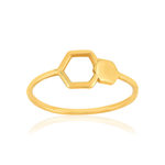 Bague or 375 jaune motif nids d'abeilles - vue 1
