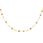 Collier acier jaune pierres naturelles et perles de culture de Chine 45,5cm - vue 1